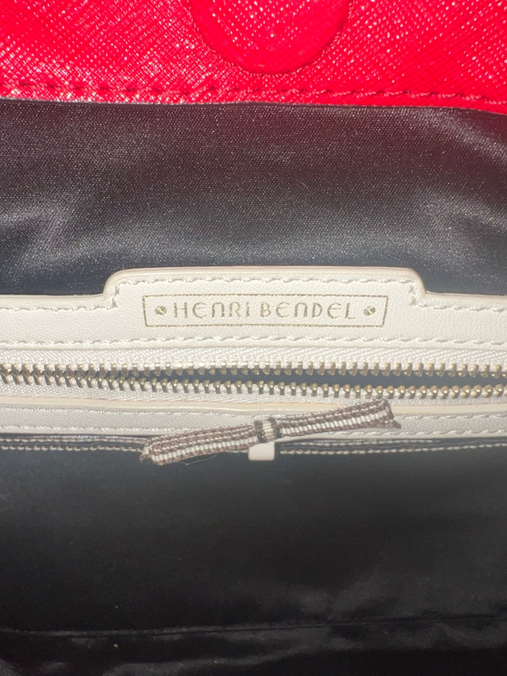Henri Bendel Striped Tote Handbag with Red Trim - Picture 4 of 6